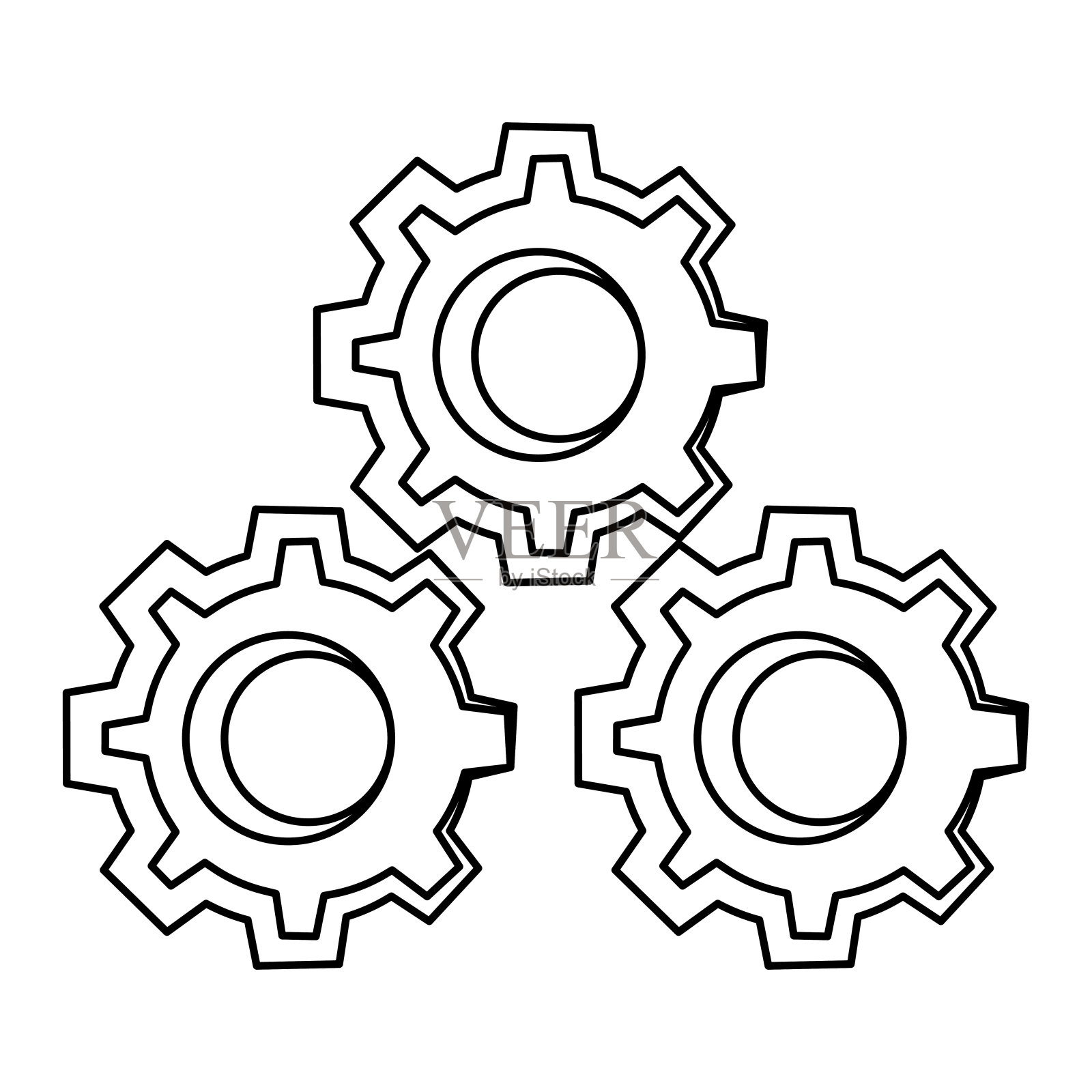 齿轮机械零件卡通