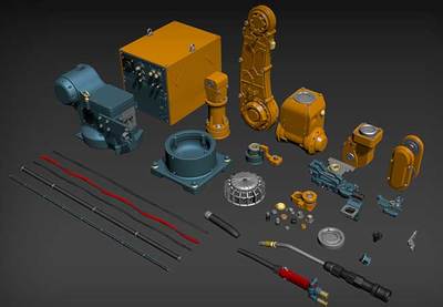 机械手臂模型机械手臂零部件模型零件模型-源酷C4D模型