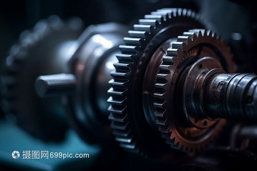 工厂转动齿轮